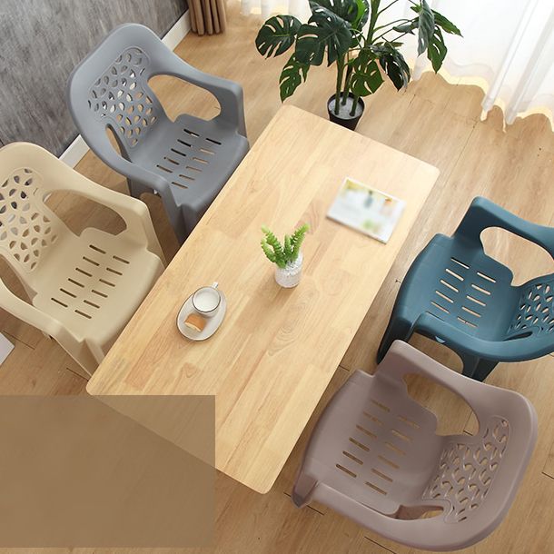 Sillón de comedor interior moderno, sillas de comedor de plástico apilables para el hogar