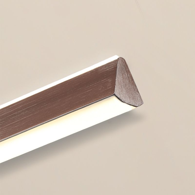 Modern Metal Island Lamps Linear 2-Head Restaurant Pendant Lights with Acrylic Shade