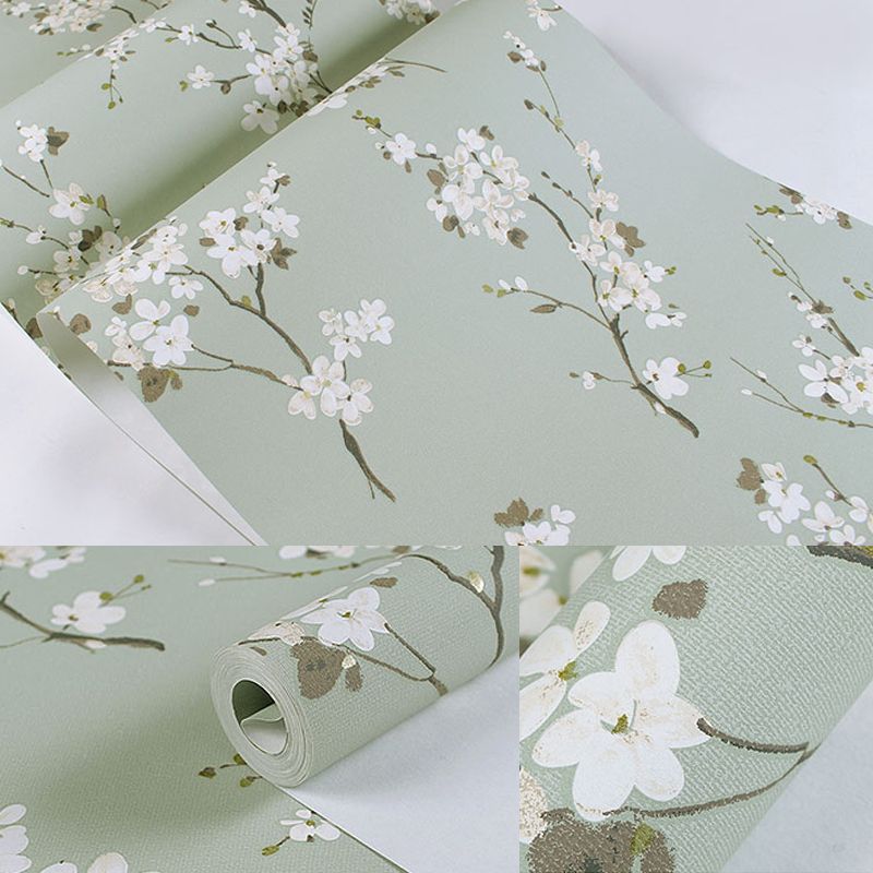 Soft Color Countryside Wallpaper 33' x 20.5" Floweret Printed Wall Art for Living Room