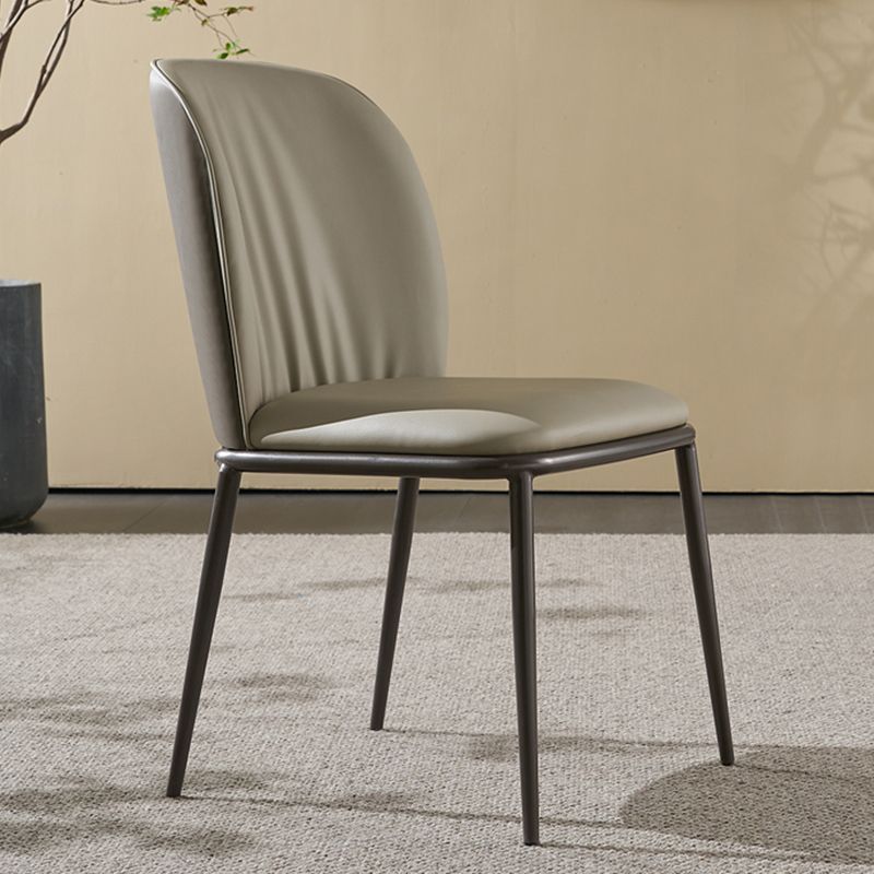Contemporary Dining Chair Armless Dining Chairs with Metal Legs for Kitchen