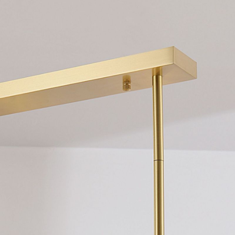 Golden Island Lamp Copper Island Hanging Lamp with Glass Shade for Dining Room