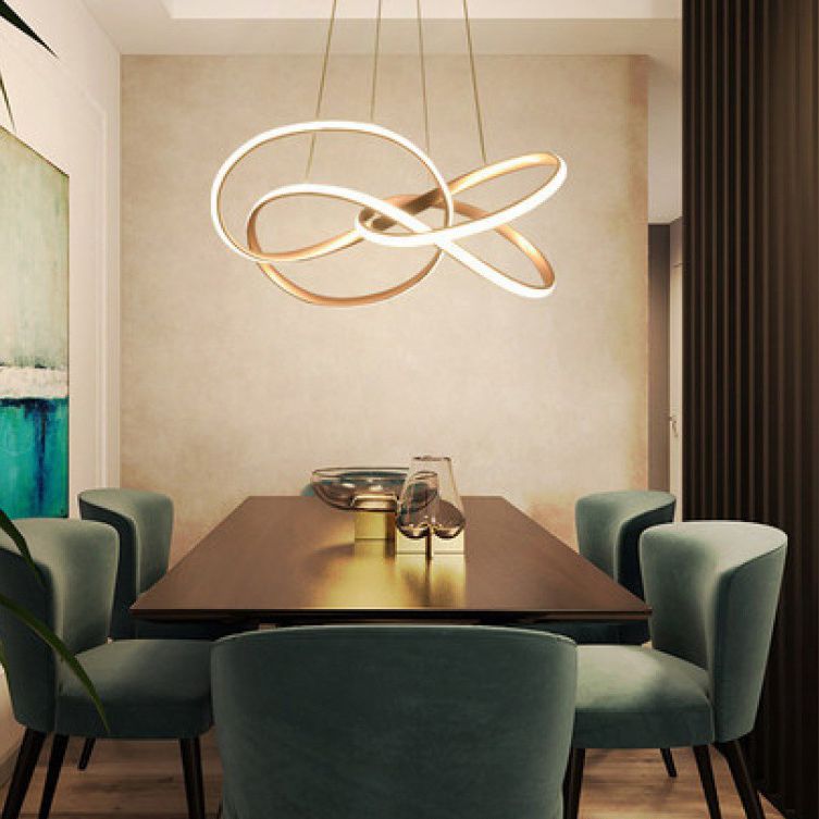 Lampada lampadina a LED contemporanea lampadario a pendente lampadario attorcigliato con tonalità metallica