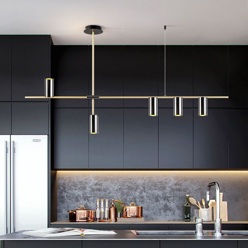 3 / 4 / 5 - Light Pendant Ceiling in Black & Gold Iron Post Modern Kitchen Island Lighting