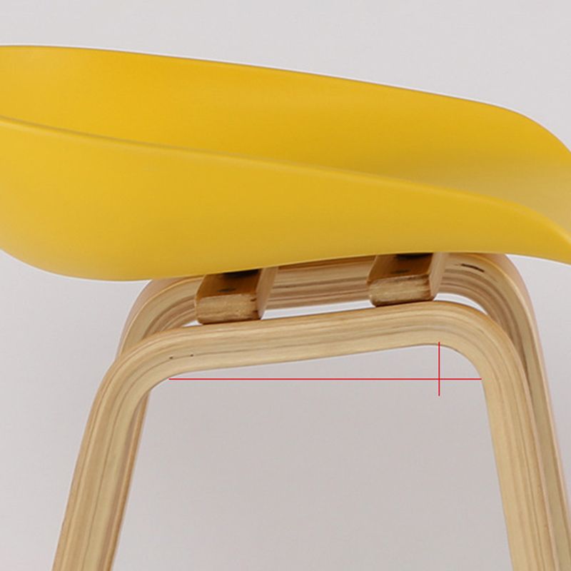 Holz-Kunststoff-Thekenhocker, rückenfreie skandinavische Barhocker mit Schalensitz