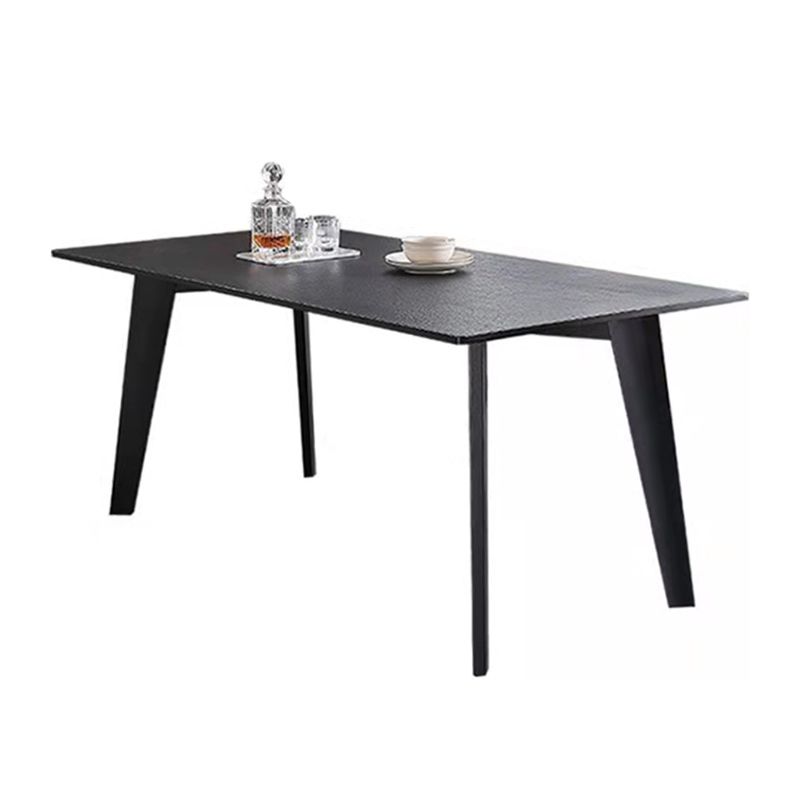 Black Dinette Table with 4 Legs Contemporary Dining Table for Home