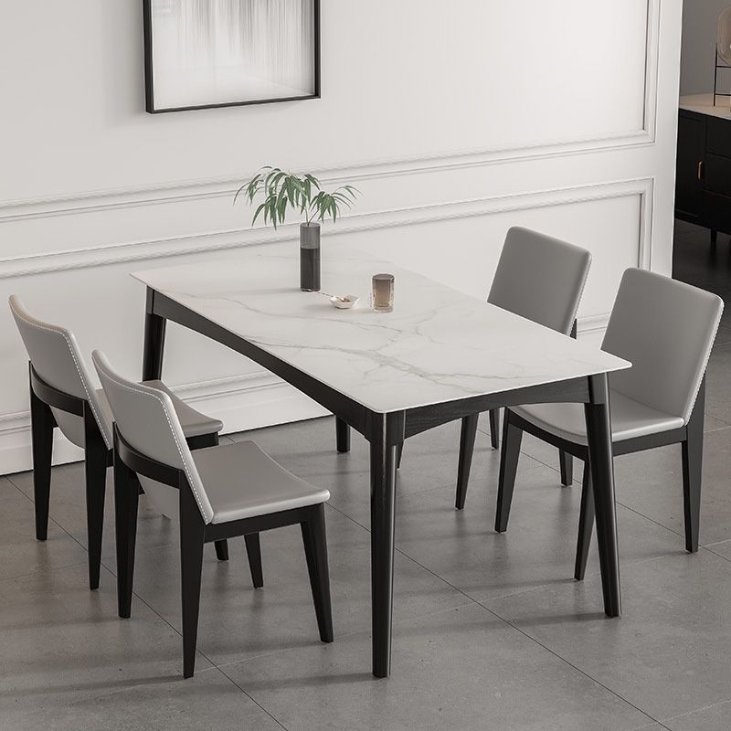 Medieval Modern Sintered Stone Top Dining Table Rectangle Table with 4 Legs