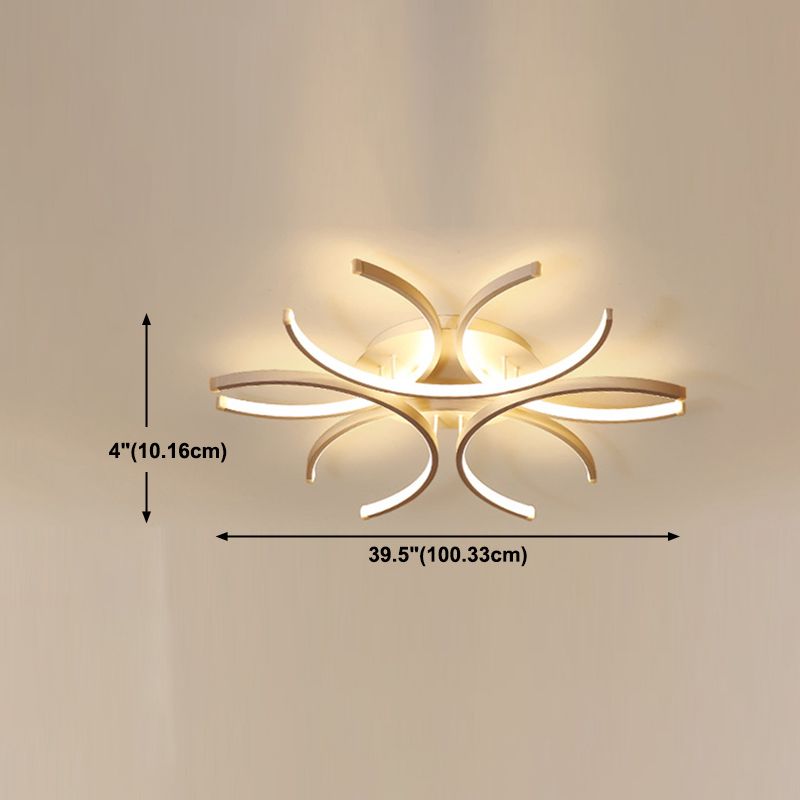 Metal Flower Flush Flush Light Modern Style Modern Style 6 Lights Fleus de montaje en blanco