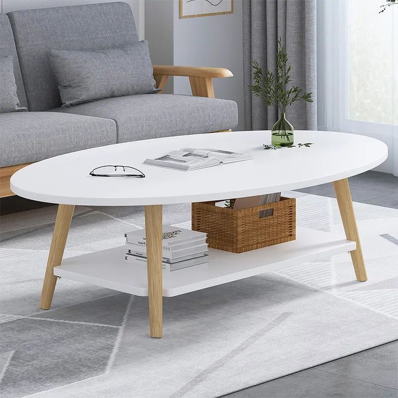 Modern 4 Legs Coffee Table with Storage Champagne Cocktail Table