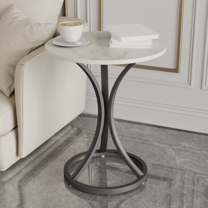 Modern Slate Round Side End Table Frame Base Type Sofa Table