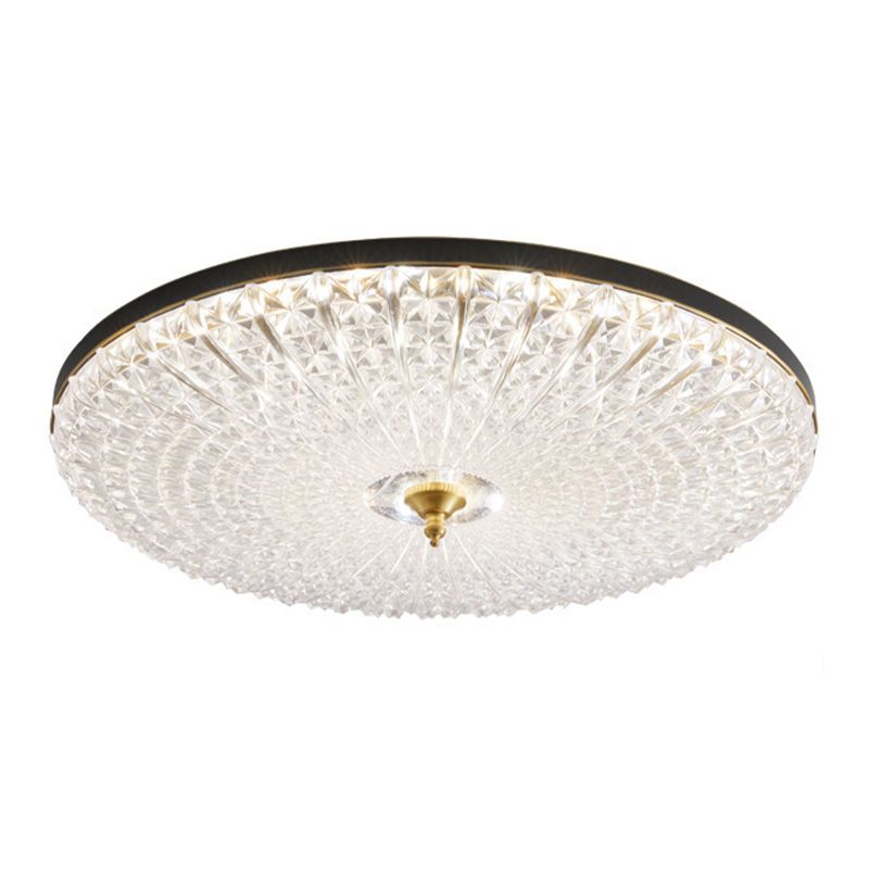 Contemporary Golden/Black Single Flush Mount Lighting LED Acrylic Ceiling Light