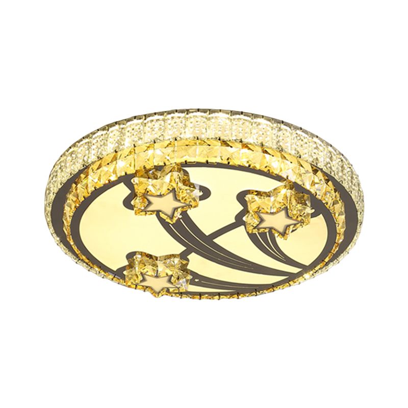 White LED Flush Massimale Light Simple Style Sfere Crystal Star Lighting Fixture con 2 - Tier Round Design