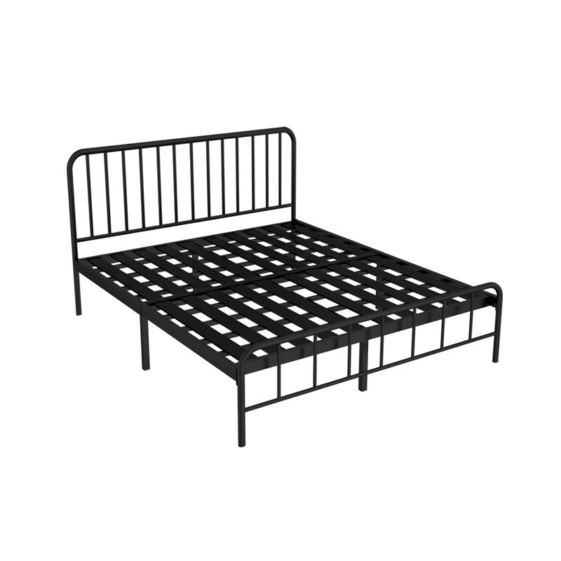 Glam Iron Bed with Rectangle Open-Frame Headboard Open-Frame Bed