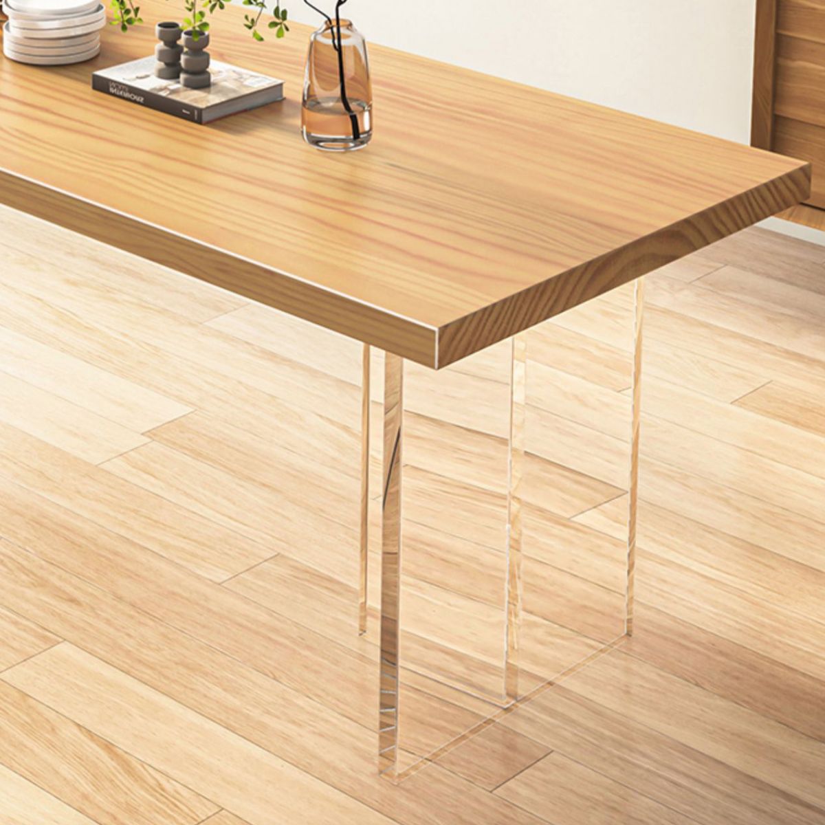 Industrial Double Pedestal Dining Table Pine Table for Dining Room Kitchen