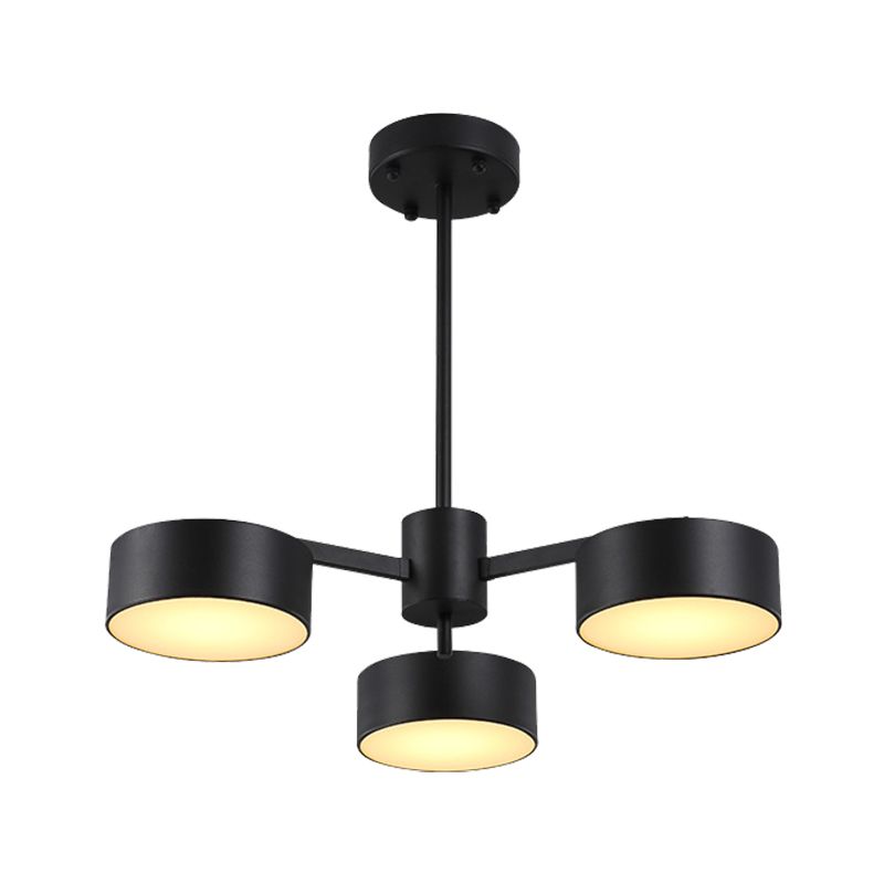 Drum Pendant Light Post Modern Metal 3/5/6/10 Lights Black/Gold Chandelier Light for Living Room
