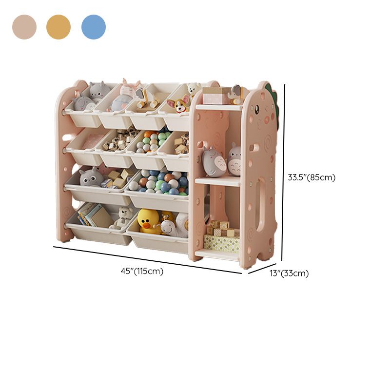 Contemporary Animals Plastic Toy Organizer Freestanding Closed Back Non-Skid