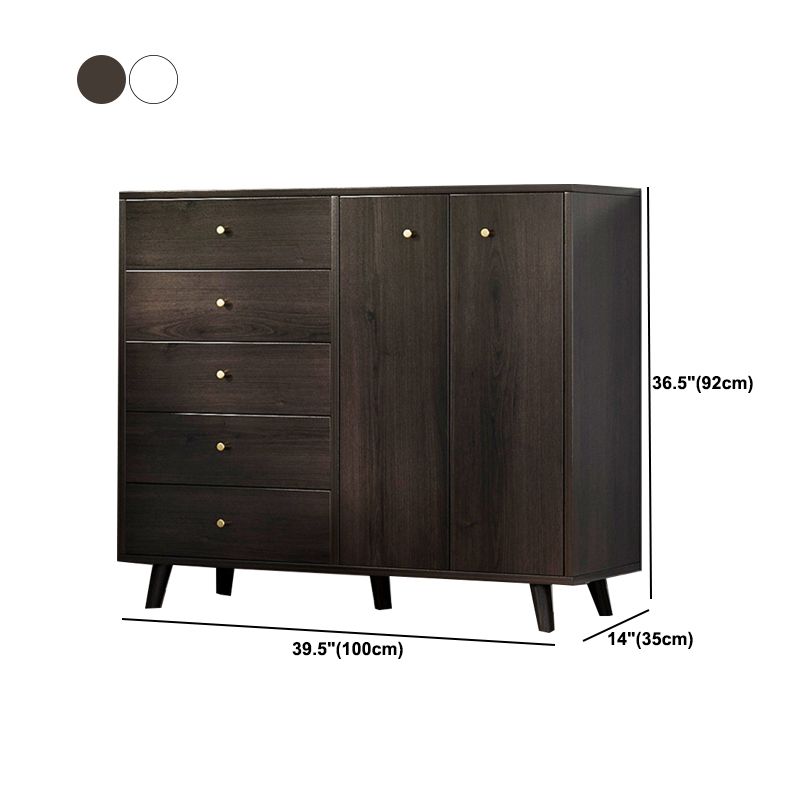 Contemporary Rectangle Side Cabinet with Drawers Wood Accent Chest