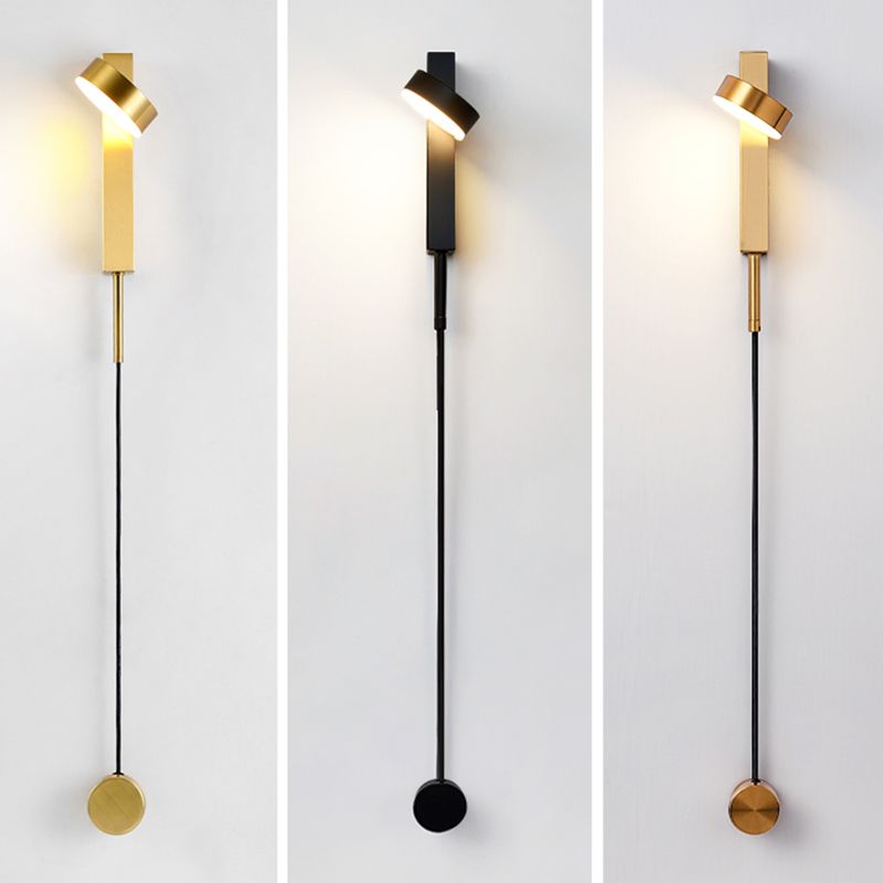 Round Shape Metal Wall Light Modern Style 1 Light Wall Mounted Light