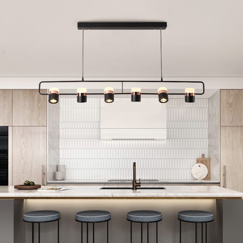 Contemporary Style Cylinder Island Lights Metal Island Pendant Lights