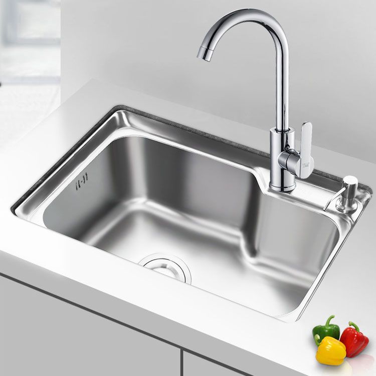 Modern Style Kitchen Sink Stainless Steel Single Bowl Kitchen Sink with Basket Strainer