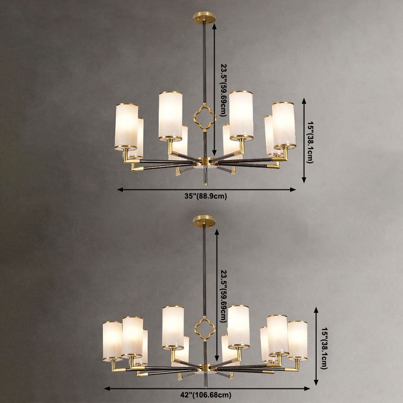 Luces colgantes colgantes de cilindros modernos de vidrio colgante moderno