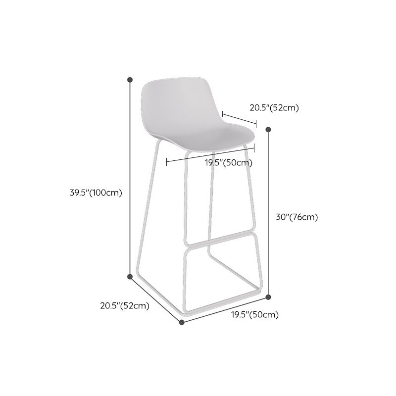 Contemporary Metal Dining Stools Low Back Bar Stools with Footrest