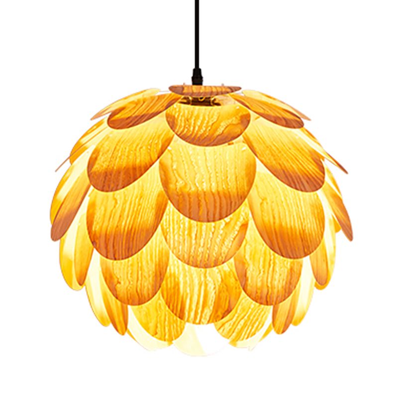 Moderner Stil Anhänger leichte Kiefernkegel Holz hängende Licht für das Restaurant