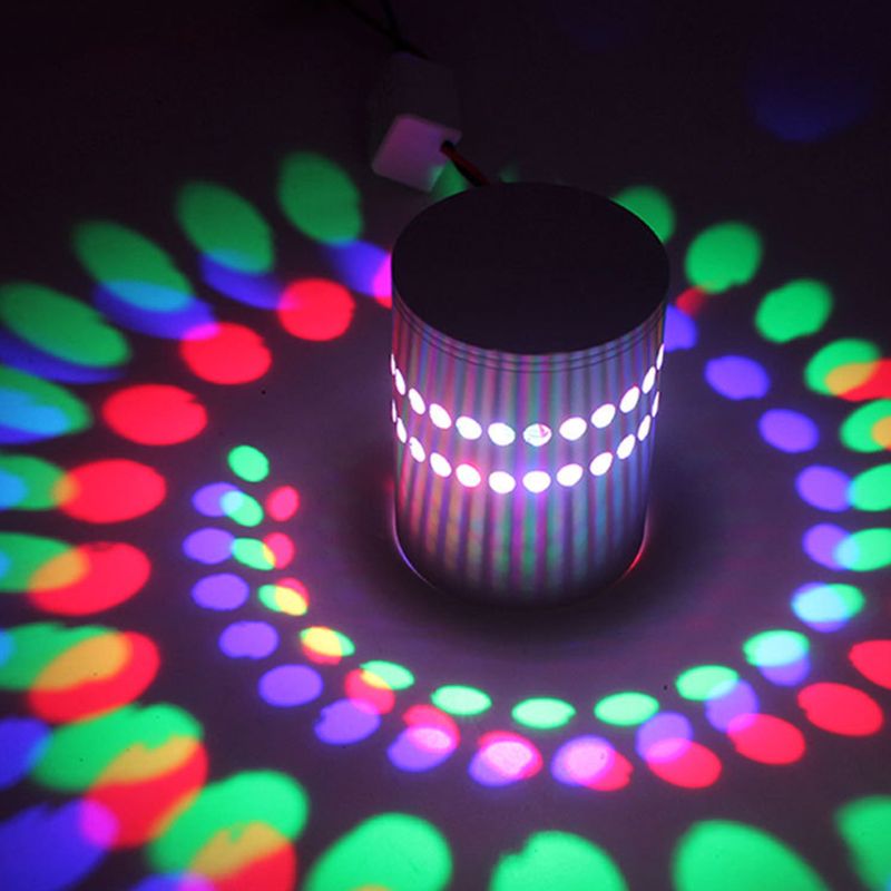2.8" H Cylindrical Sliver Mini LED Wall Sconce Modern Style Creative RGB Wall Mount Lamp for Aisle Hallway