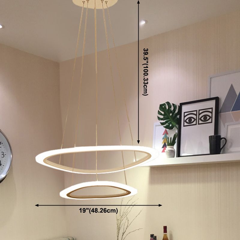 Niveles de múltiples luces arennas colgantes estilo moderno colgante de suspensión de metal luz colgante