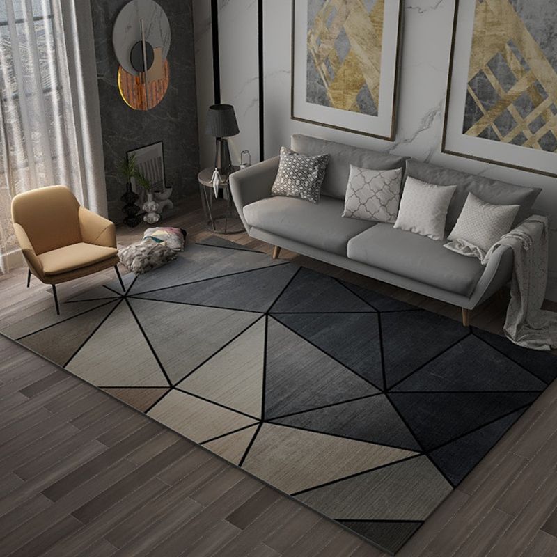 Multi Color Geometric Print Rug Synthetics Nordic Indoor Rug Easy Care Pet Friendly Area Carpet for Living Room