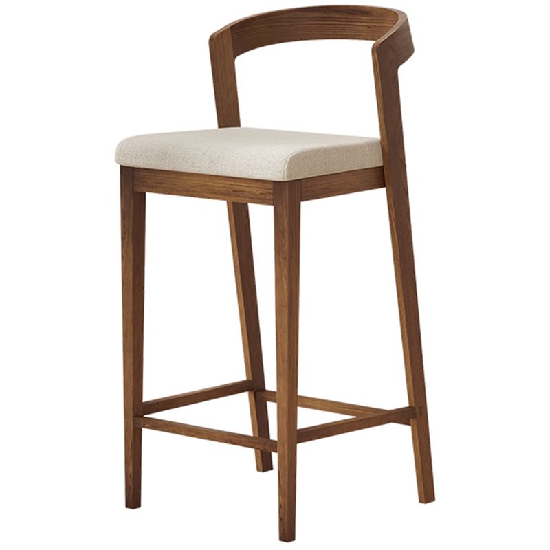 Modern Solid Wood Low Back Counter-height Stool in Brown and White