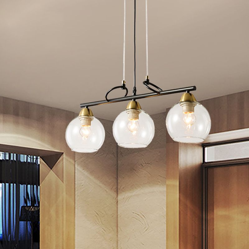 Sfera Idea di illuminazione dell'isola della sala da pranzo Idea trasparente/fumi vetro grigio 3 lampadine contemporanea lampada a sospensione contemporanea