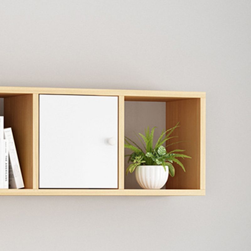 Engineered Wood Scandinavian Bookcase Floating Closed Back Bookshelf