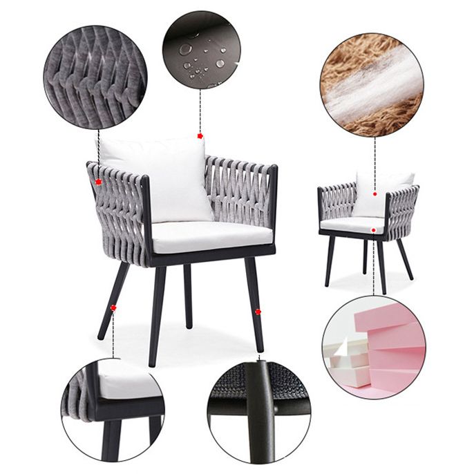 Boho Style 1/5/7 Pieces Metal Dining Set Stone Dining Table Set for Outdoor