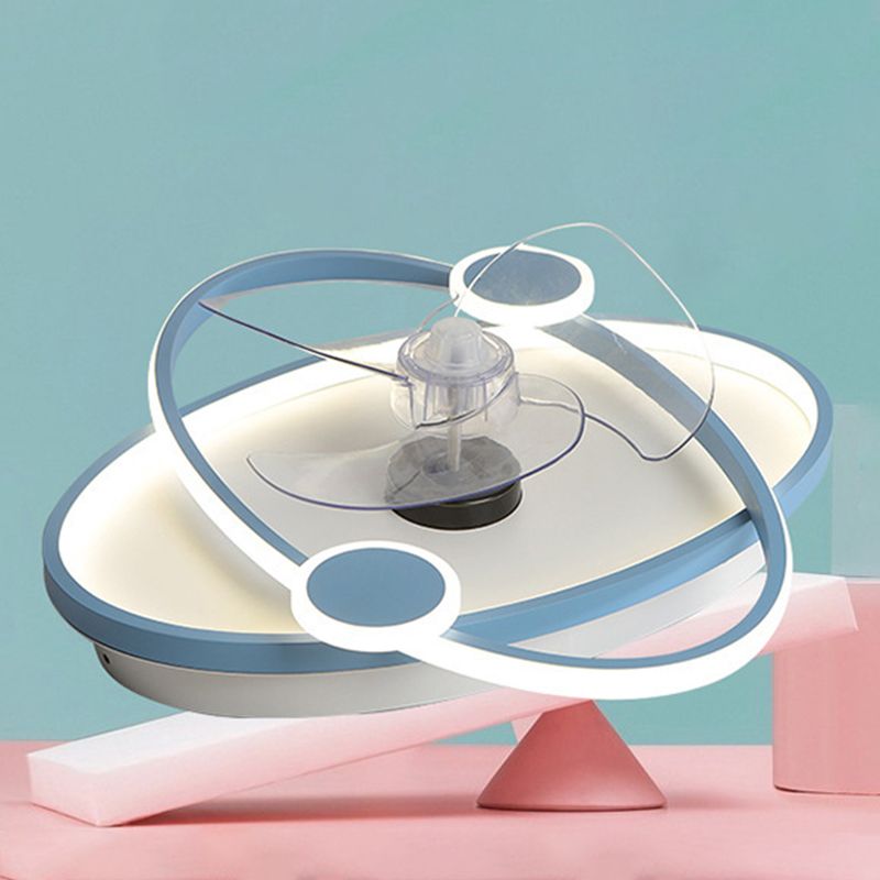 3-Blade LED Fan with Light Children Blue/Pink Ceiling Fan for Home