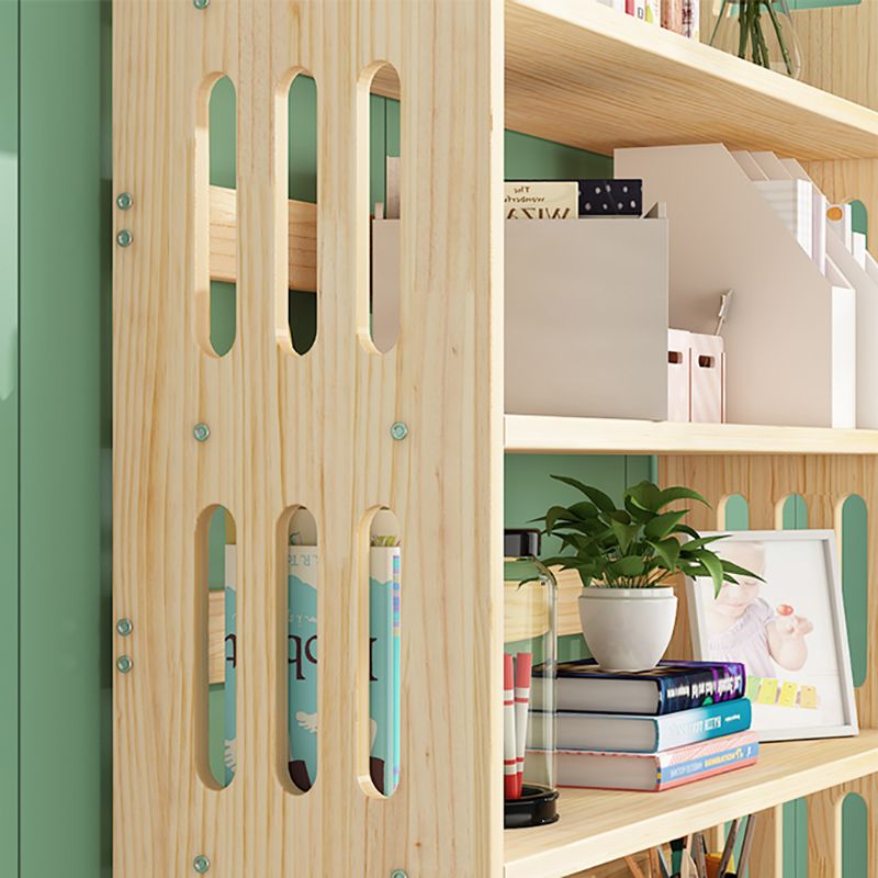Open Back Standard Bookshelf Wooden Contemporary Bookcase with Shelves