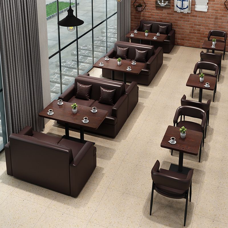Industrial Wooden Dinner Room Kitchen Table Brown Pedestal Table for Dining Room