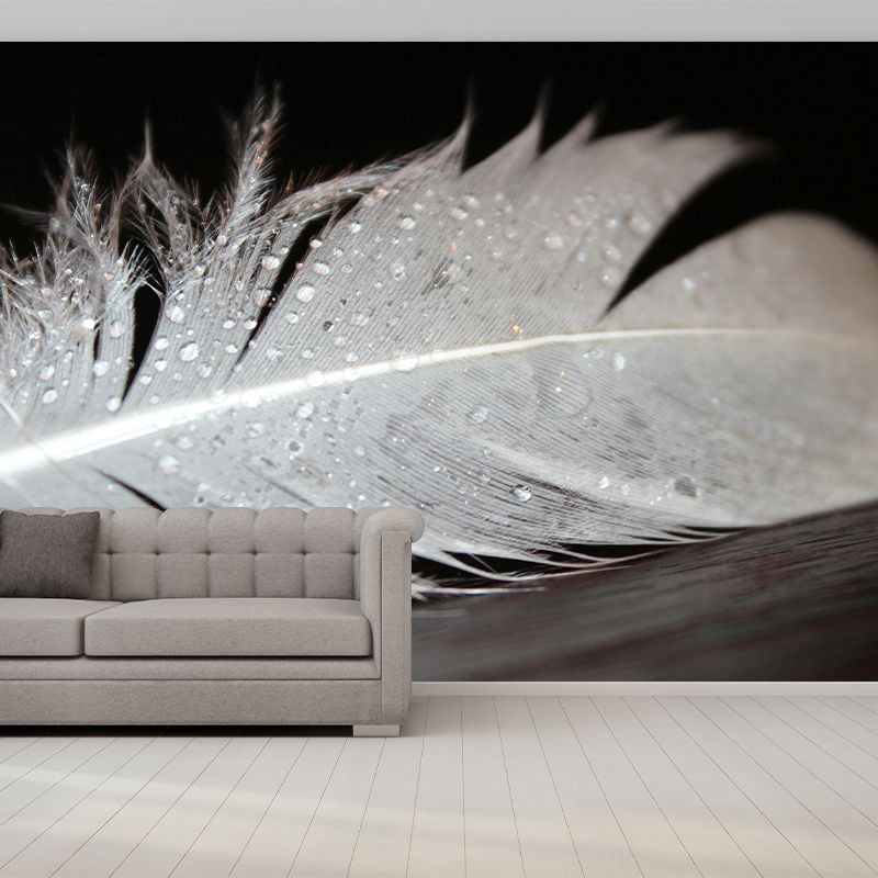 Contemporary Feather Mural Wallpaper Wall Covering for Living Room Decoration