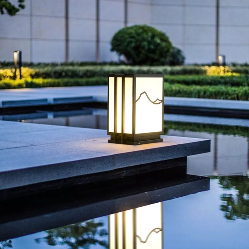 Contemporary Pillar Lamp Creative Outdoor Light for Backyard