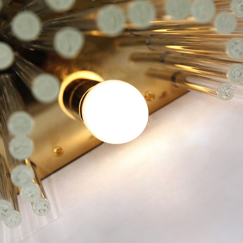 Sconce da muro scintillanti a 2 luci in moderna lampada a parete di rame in stile lusso con tonalità di cristallo