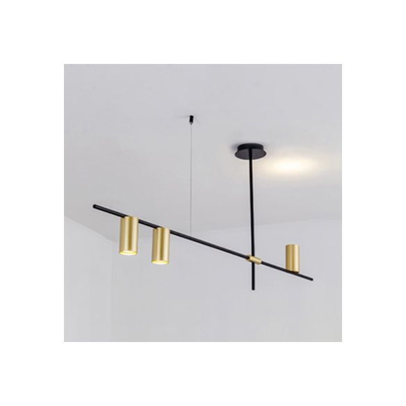 Asymmetrische cilinder kroonluchter verlichtingsarmatuur modern metaal 3/4/9 koppen gouden plafondlamp voor eetkamer in warm/wit