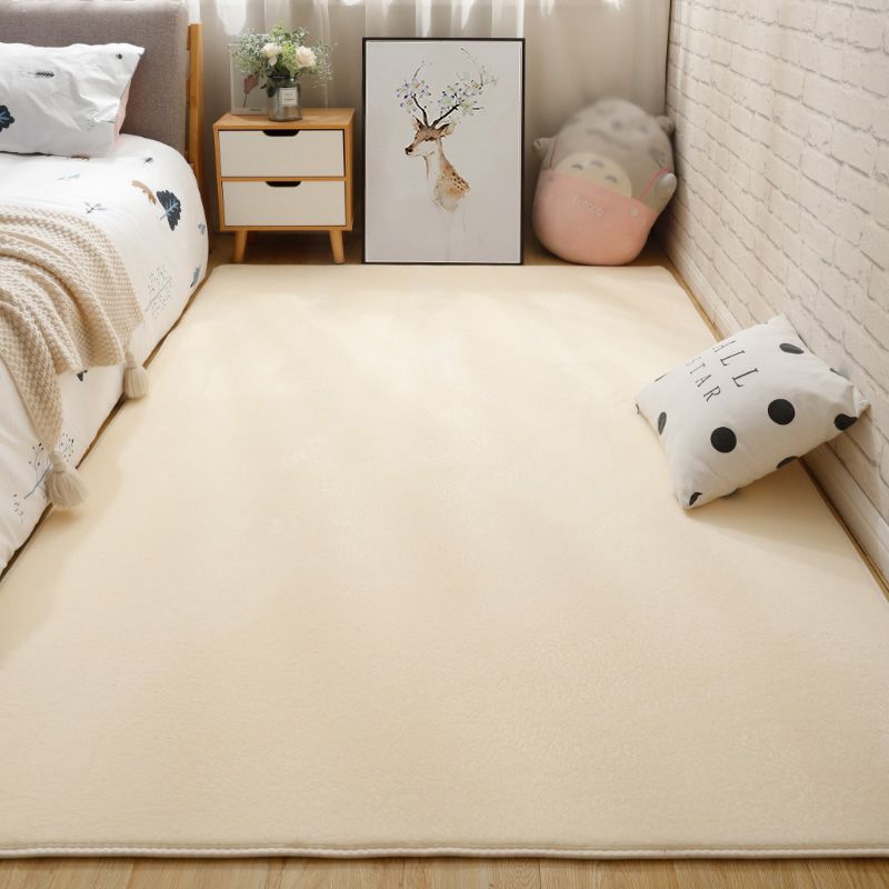 Simplicity Area Rug Modern Plain Area Carpet Polyester Stain Resistant Carpet for Living Room