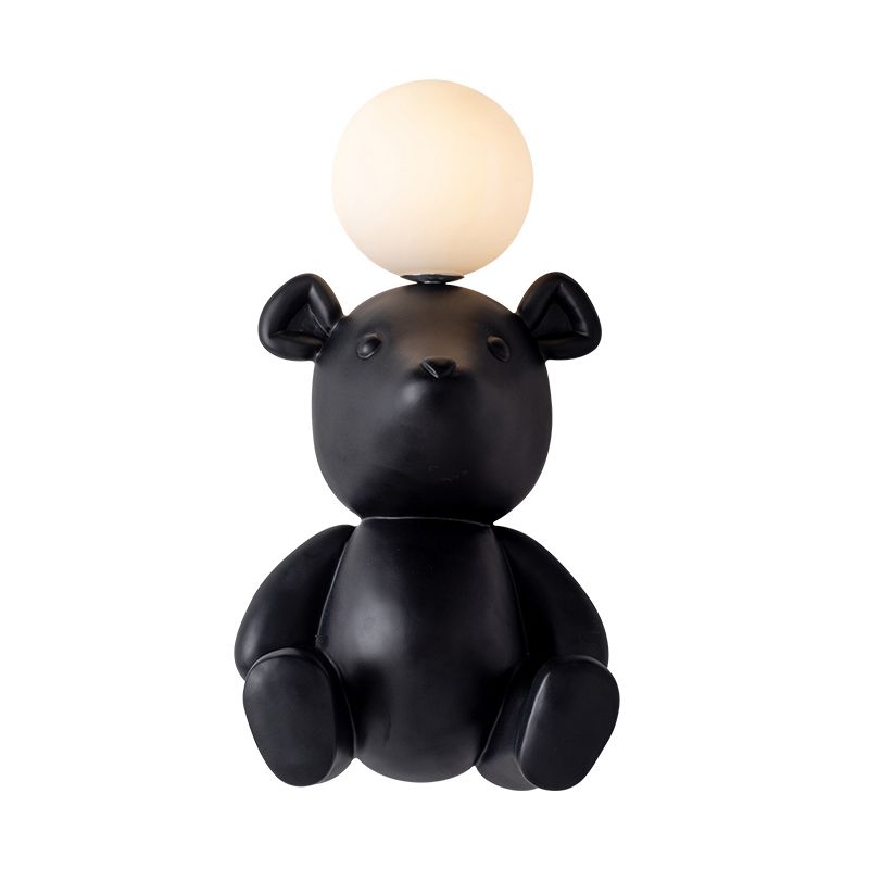 Kreatives nordisches Tier Wandleuchten Harz 1-Licht Wohnzimmer Wandleuchte mit Kugelglasschatten