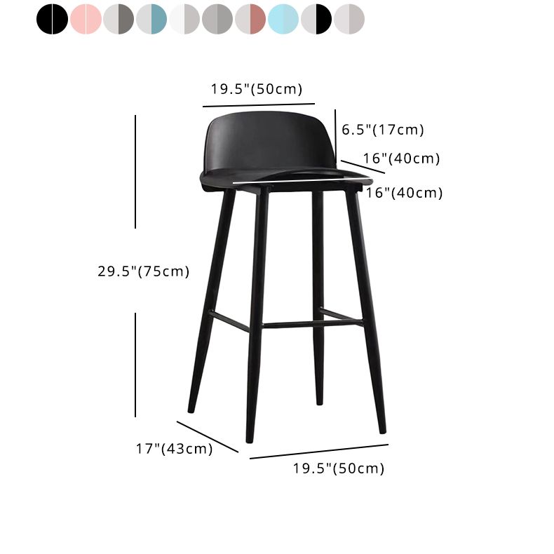 Modern Rectangle Bar and Counter Stool Low Back Stool with 4 Legs