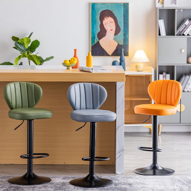 Restaurant Nordic Leather Bar Stool Modern Adjustable Height Stool