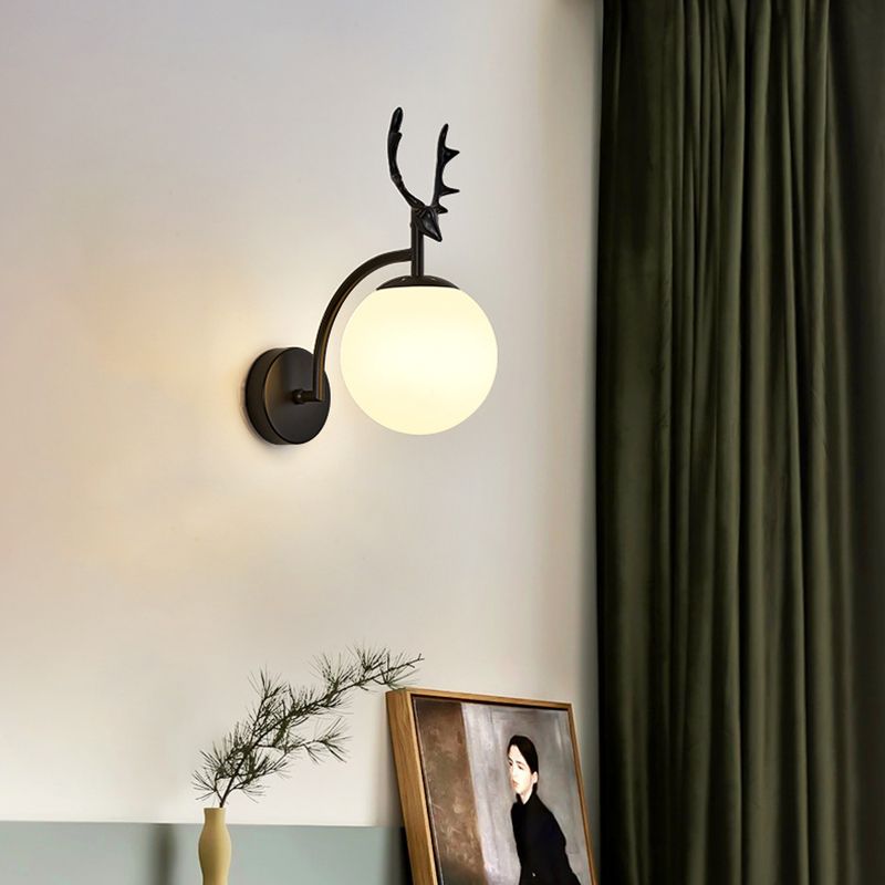 Moderna nórdica estilo esférico esférico lámparas de vidrio 1 apliques de pared ligeros para sala de estar