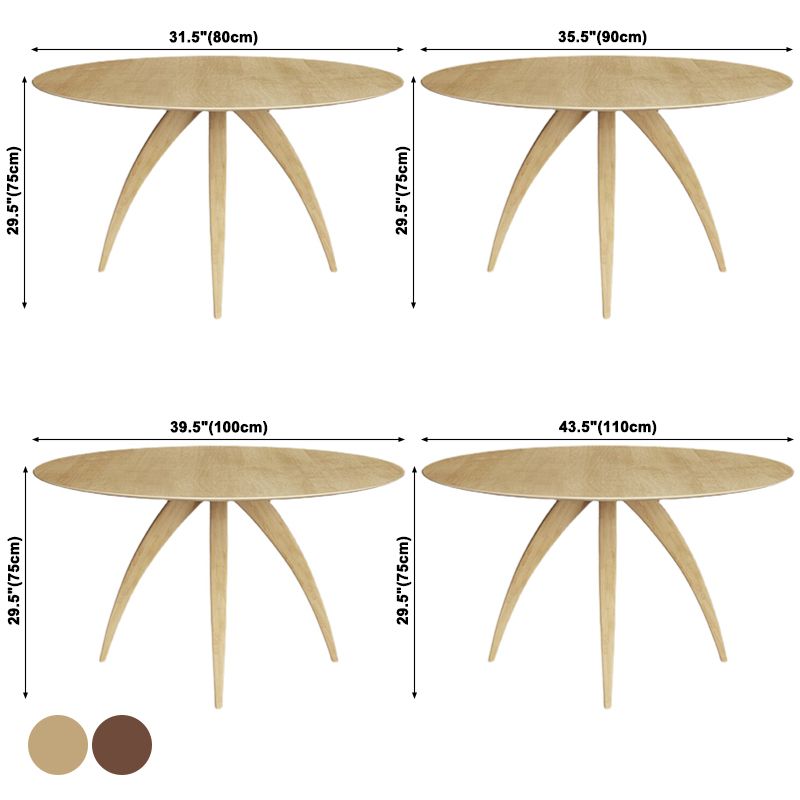 Table à manger ronde en bois de pin massif, Table fixe simple pour salle à manger