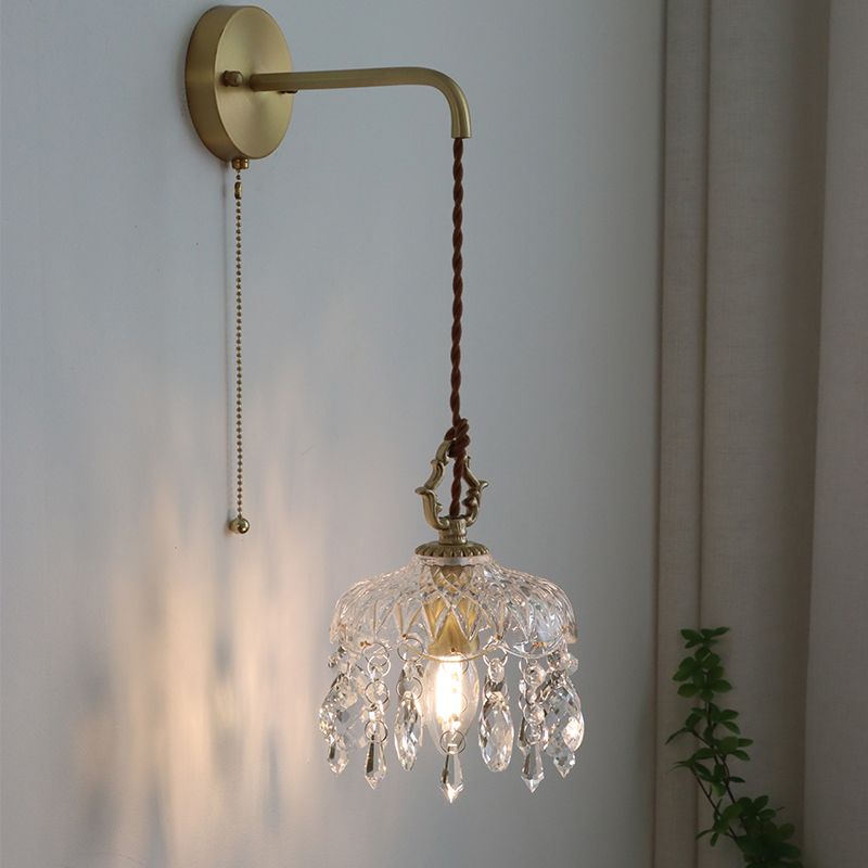 Crystal Raindrop Wall Sconce Lights Modern Style 1 Light Wall Mounted Lamps