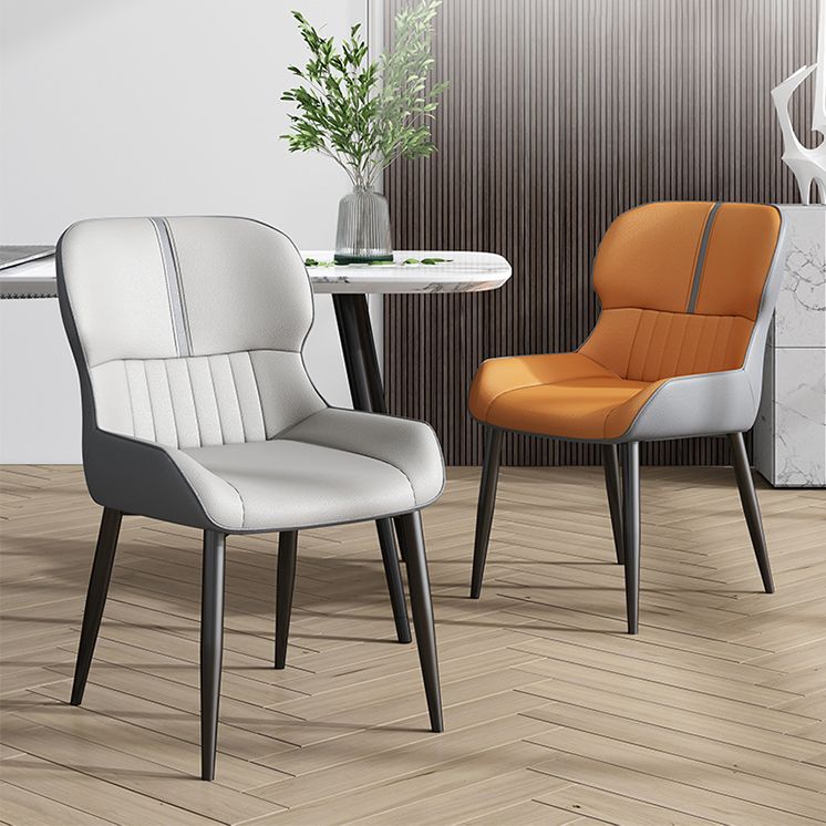 Chaise Parsons de style industriel, chaises de salle à manger sans accoudoirs avec pieds en métal