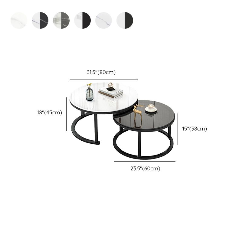 Frame Contemporary Coffee Table Set Glass Top Coffee Cocktail Table