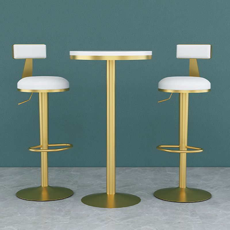 Glam Liftable Backrest Counter Stool Iron Household Bar Stool with Cushion